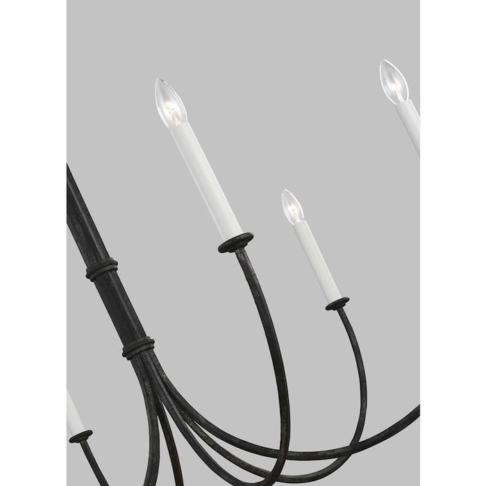 Visual Comfort Studio Champlain 6 Light Large Chandelier, Iron Oxide