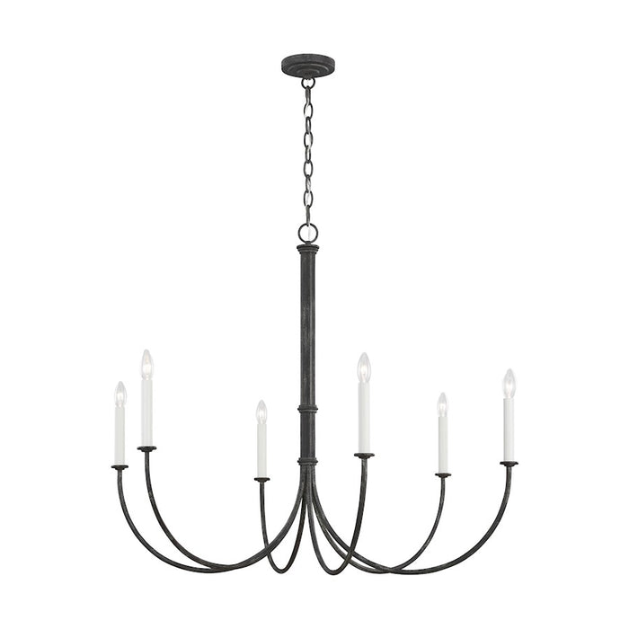 Visual Comfort Studio Champlain 6 Light Large Chandelier, Iron Oxide