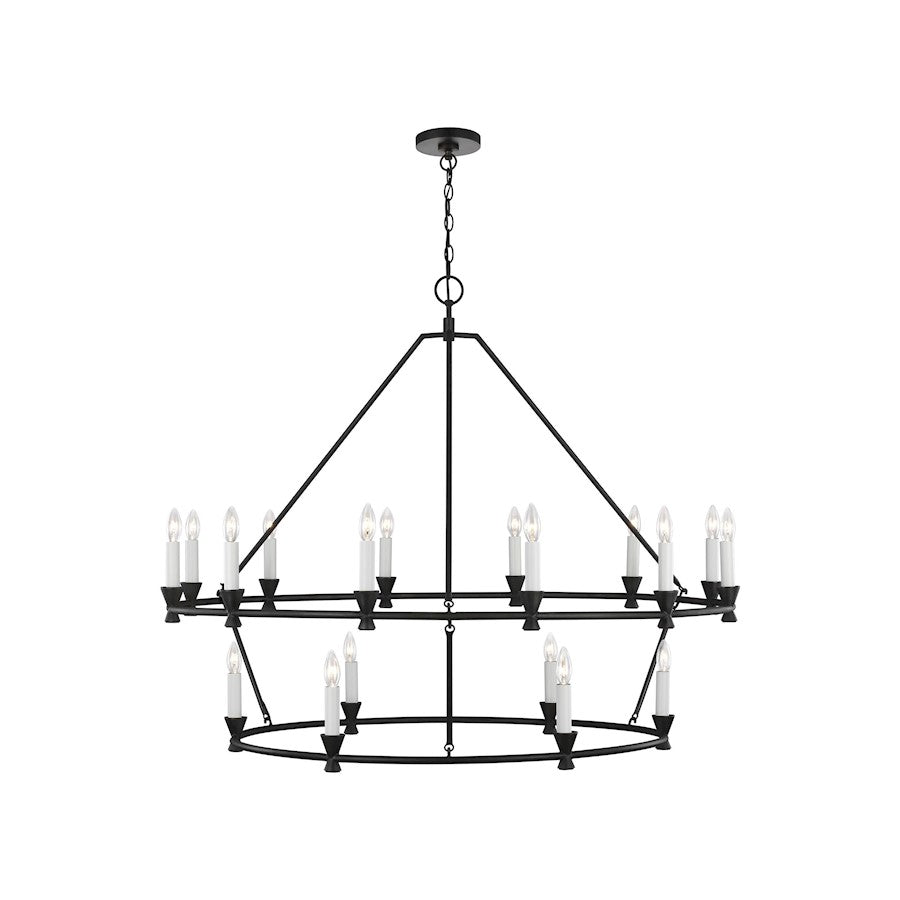 Visual Comfort Studio Keystone 18 Light Large Chandelier, Aged Iron - CC11818AI