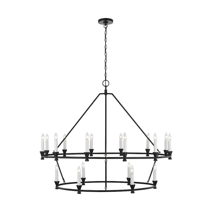 Visual Comfort Studio Keystone 18 Light Large Chandelier, Aged Iron