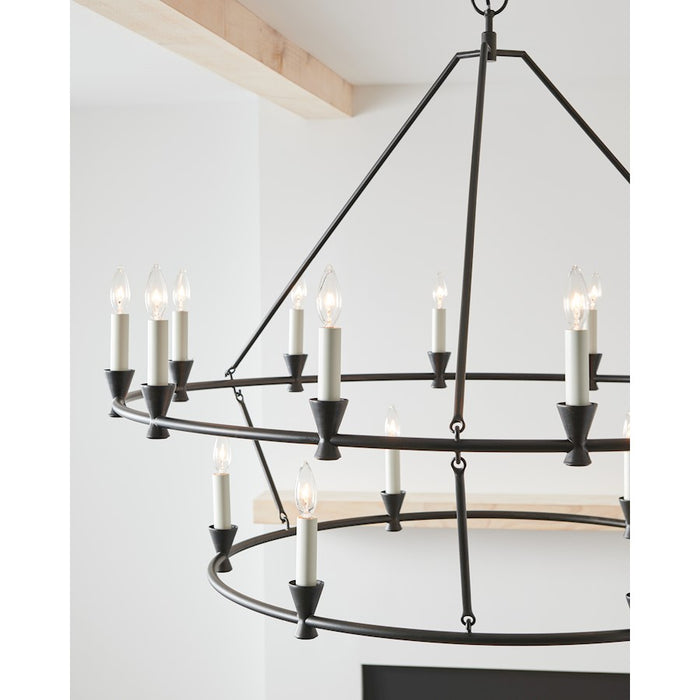 Visual Comfort Studio Keystone 18 Light Large Chandelier, Aged Iron