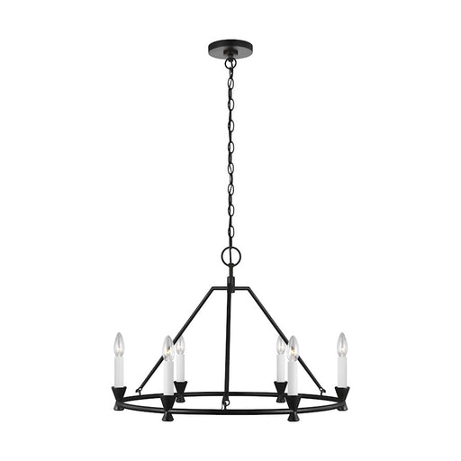 Visual Comfort Studio Keystone 6 Light Small Chandelier, Aged Iron - CC1196AI