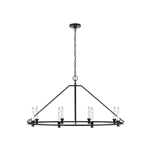 Visual Comfort Studio Keystone 8 Light Oval Chandelier, Aged Iron - CC1208AI