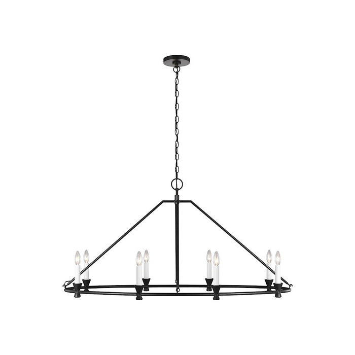 Visual Comfort Studio Keystone 8 Light Oval Chandelier, Aged Iron - CC1208AI