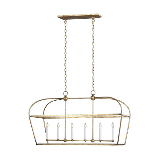 Visual Comfort Studio Stonington 6 Light Linear Lantern, Ant Gild
