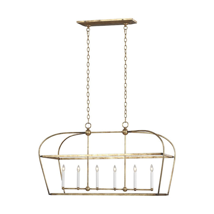 Visual Comfort Studio Stonington 6 Light Linear Lantern, Ant Gild