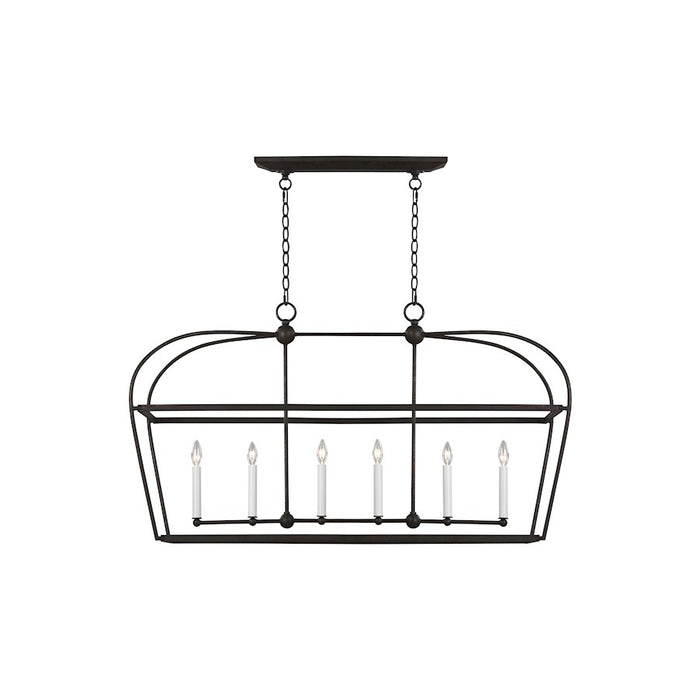 Visual Comfort Studio Stonington 6 Light Linear Lantern, Smith Steel - CC1216SMS