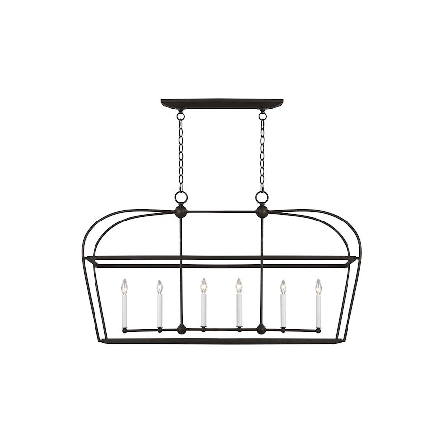 Visual Comfort Studio Stonington 6 Light Linear Lantern, Smith Steel - CC1216SMS