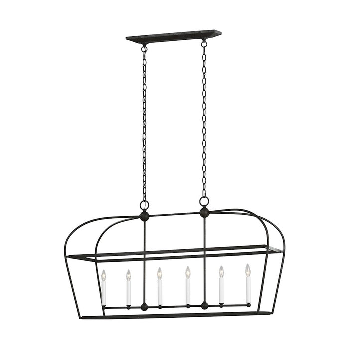 Visual Comfort Studio Stonington 6 Light Linear Lantern, Smith Steel