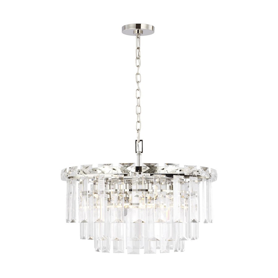 Visual Comfort Studio Arden 10 Light Med Chandelier, Polished Nickel - CC12610PN