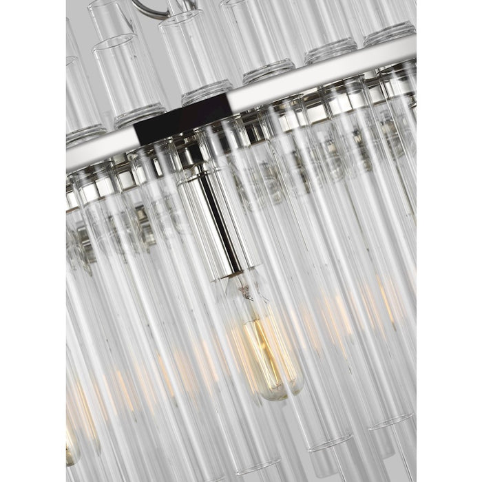 Visual Comfort Studio Beckett 12-Lt Med Chandelier, Pol Nickel