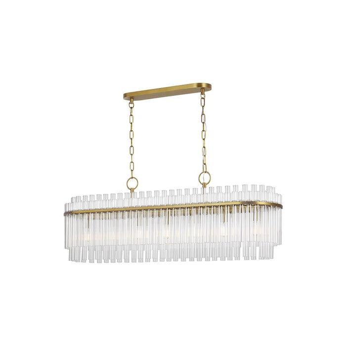 Visual Comfort Studio Beckett 7-Lt Linear Chandelier, Burnished