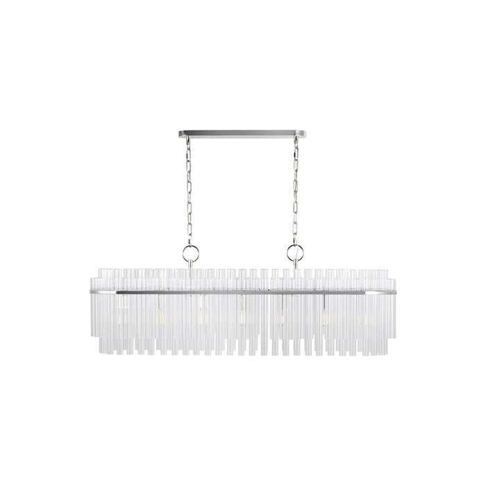 Visual Comfort Studio Beckett 7-Lt Linear Chandelier, Pol Nickel - CC1307PN