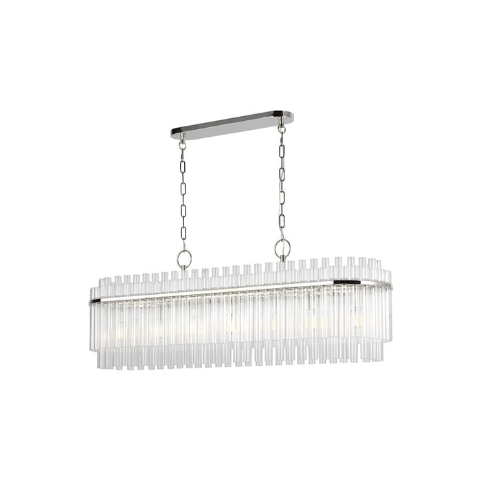 Visual Comfort Studio Beckett 7-Lt Linear Chandelier, Pol Nickel