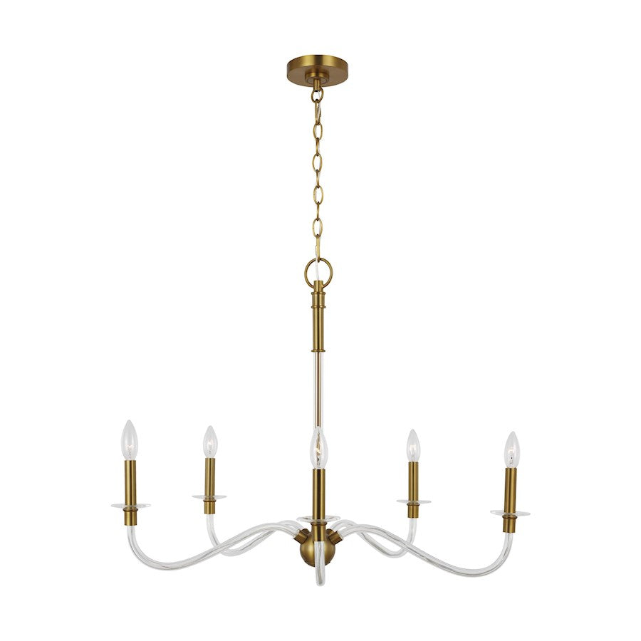 Visual Comfort Studio Hanover 5-Lt Med Chandelier, Burnished Brass - CC1315BBS