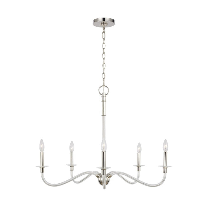 Visual Comfort Studio Hanover 5 Light Med Chandelier, Polished Nickel - CC1315PN