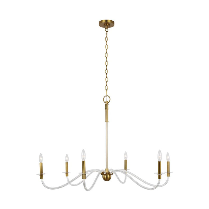 Visual Comfort Studio Hanover 6-Lt Large Chandelier, Burnished Brass - CC1326BBS