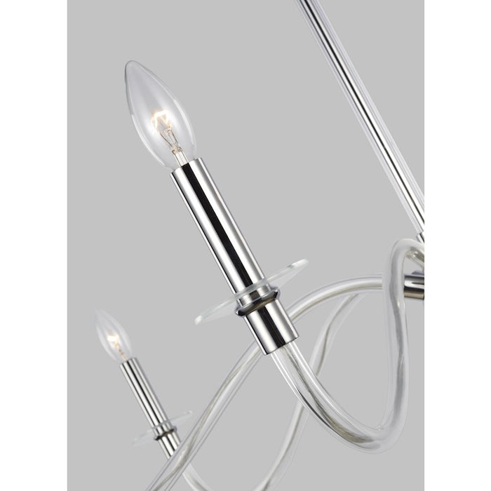 Visual Comfort Studio Hanover 6-Lt Large Chandelier, Pol Nickel