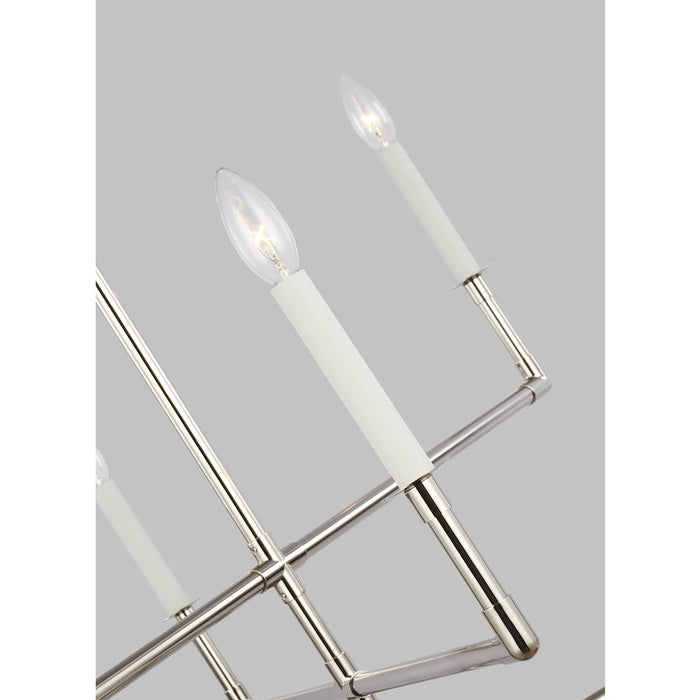 Visual Comfort Studio Bayview 6 Light Med Chandelier, Polished Nickel