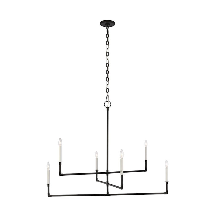 Visual Comfort Studio Bayview 6 Light Large Chandelier, Aged Iron - CC1356AI