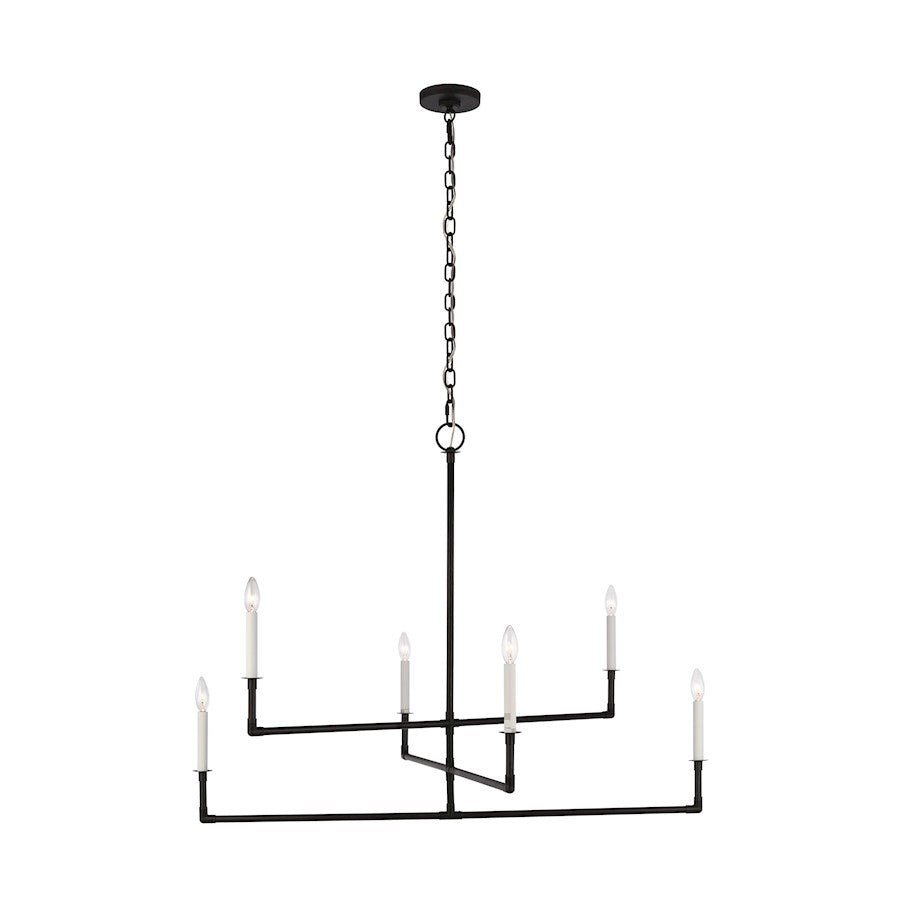 Visual Comfort Studio Bayview 6 Light Large Chandelier, Aged Iron - CC1356AI