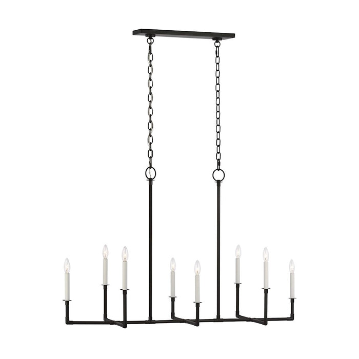 Visual Comfort Studio Bayview 8 Light Linear Chandelier, Aged Iron - CC1368AI