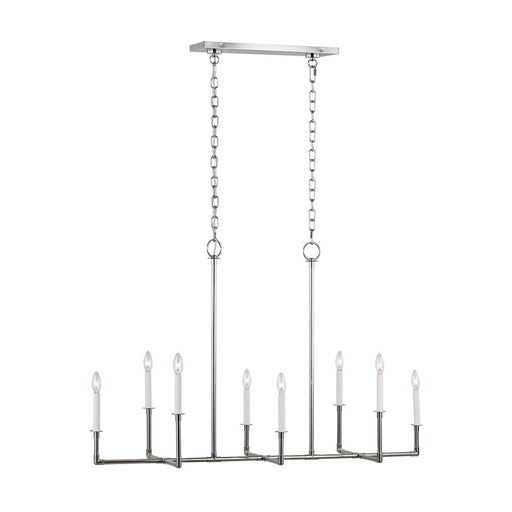 Visual Comfort Studio Bayview 8-Lt Linear Chandelier, Pol Nickel - CC1368PN