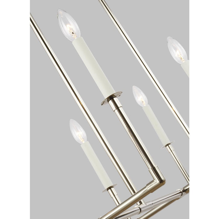 Visual Comfort Studio Bayview 8-Lt Linear Chandelier, Pol Nickel