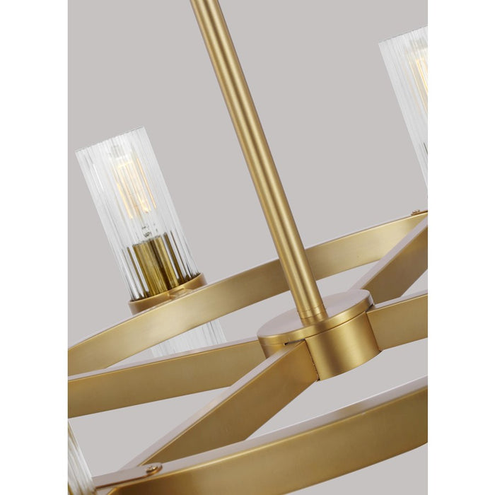 Visual Comfort Studio Geneva 8-Lt Chandelier, Burnished Brass/Clear