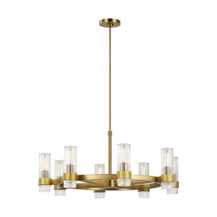 Visual Comfort Studio Geneva 8-Lt Chandelier, Burnished Brass/Clear