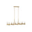 Visual Comfort Studio Geneva 10-Lt Linear Chandelier, Brass/Clear - CC13810BBS