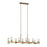 Visual Comfort Studio Geneva 10-Lt Linear Chandelier, Brass/Clear