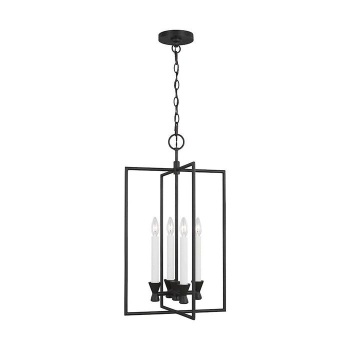 Visual Comfort Studio Keystone 4 Light Lantern, Aged Iron - CC1394AI