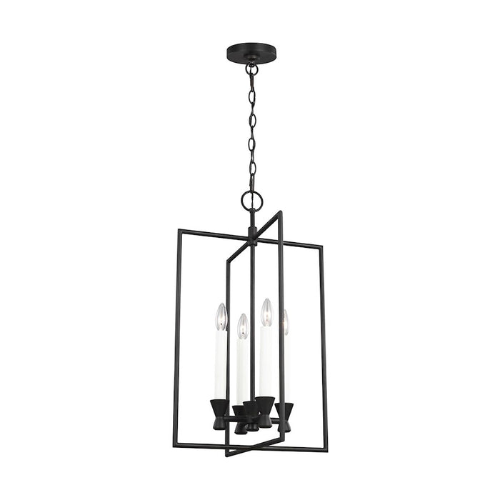 Visual Comfort Studio Keystone 4 Light Lantern, Aged Iron