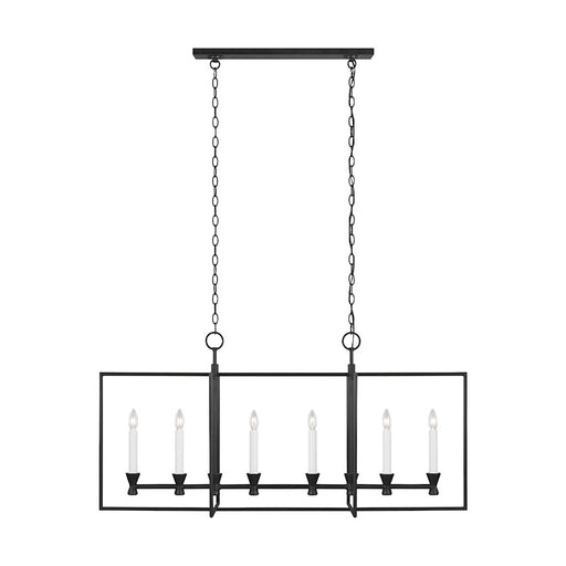 Visual Comfort Studio Keystone 6 Light Linear Chandelier, Aged Iron - CC1406AI