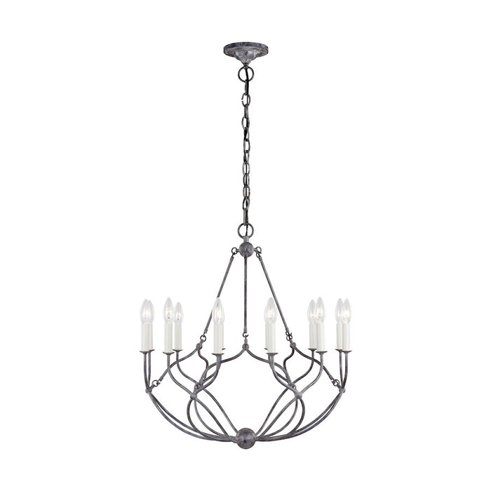 Visual Comfort Studio Richmond 12-Lt Small Chandelier, Galv - CC14112WGV