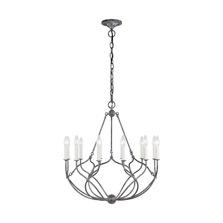 Visual Comfort Studio Richmond 12-Lt Small Chandelier, Galv - CC14112WGV