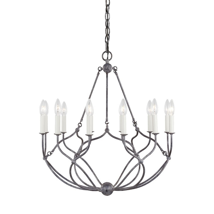 Visual Comfort Studio Richmond 12-Lt Small Chandelier, Galv