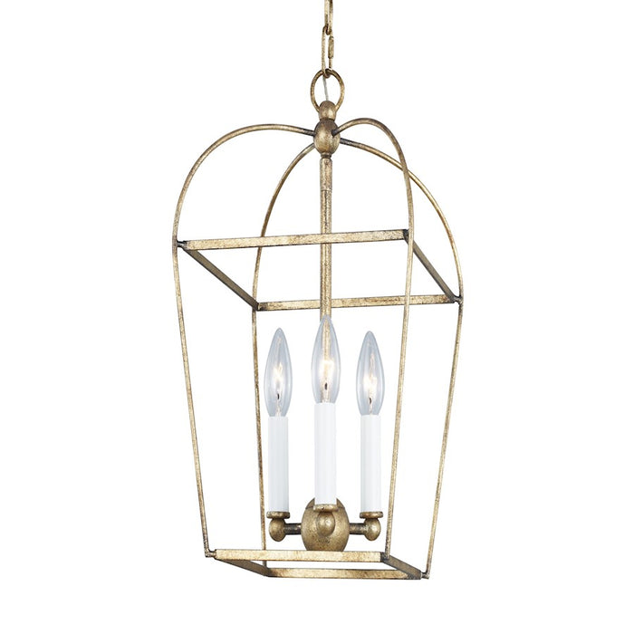 Visual Comfort Studio Stonington 3 Light Mini Lantern, Antique Gild