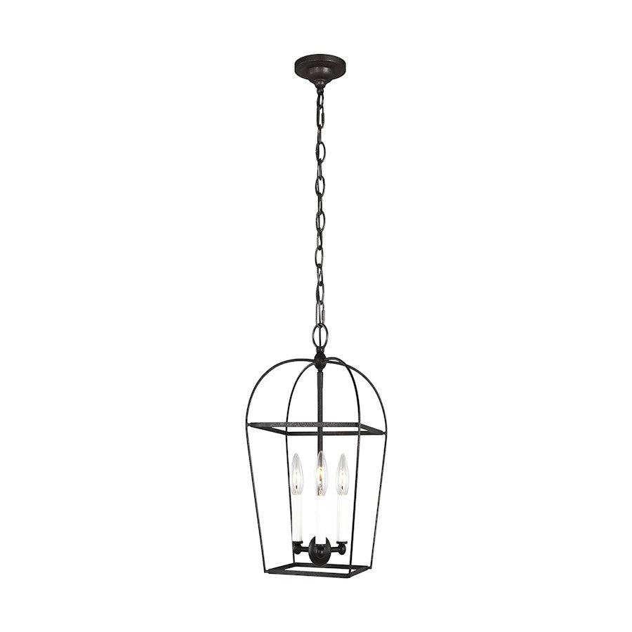 Visual Comfort Studio Stonington 3 Light Mini Lantern, Smith Steel - CC1423SMS