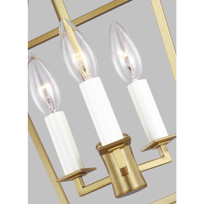 Visual Comfort Studio Southold 3 Light Mini Lantern, Burnished Brass