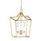 Visual Comfort Studio Southold 3 Light Mini Lantern, Burnished Brass