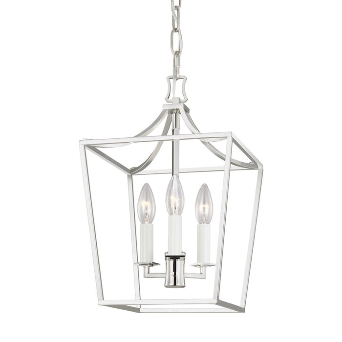 Visual Comfort Studio Southold 3 Light Mini Lantern, Polished Nickel