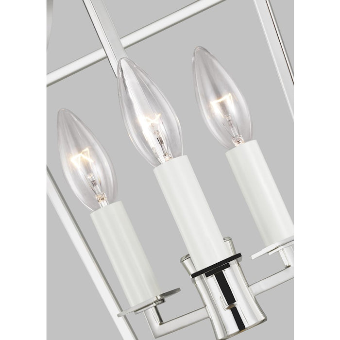 Visual Comfort Studio Southold 3 Light Mini Lantern, Polished Nickel