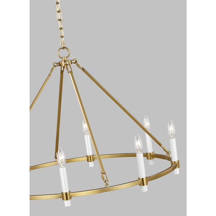 Visual Comfort Studio Marston 8-Lt Large Chandelier, Burnished Brass