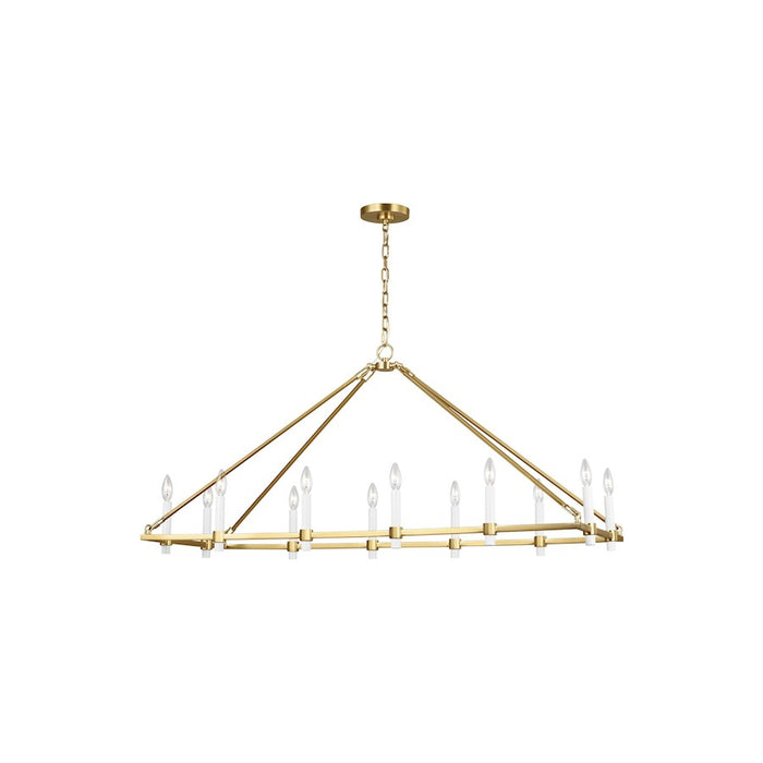 Visual Comfort Studio Marston 12-Lt Linear Chandelier, Burnished