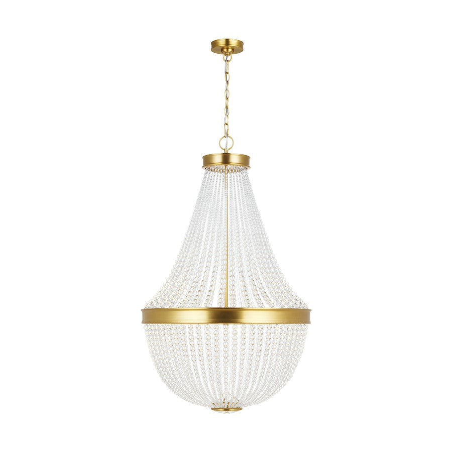 Visual Comfort Studio Summerhill 12-Lt Med Chandelier, Brass/Clear - CC14812BBS