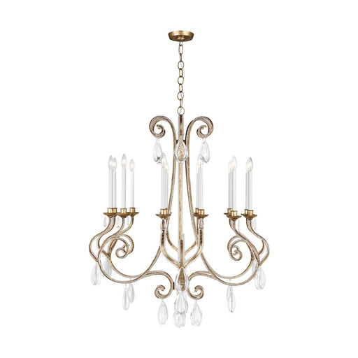 Visual Comfort Studio Kinsale 12-Lt LG Chandelier, AG/Clear - CC15312ADB