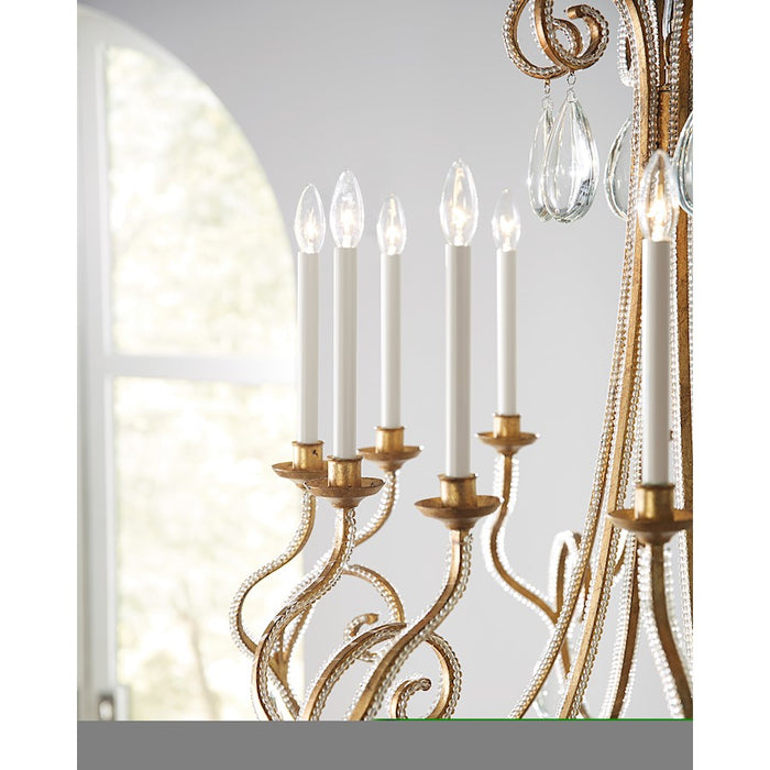 Visual Comfort Studio Kinsale 12-Lt LG Chandelier, AG/Clear