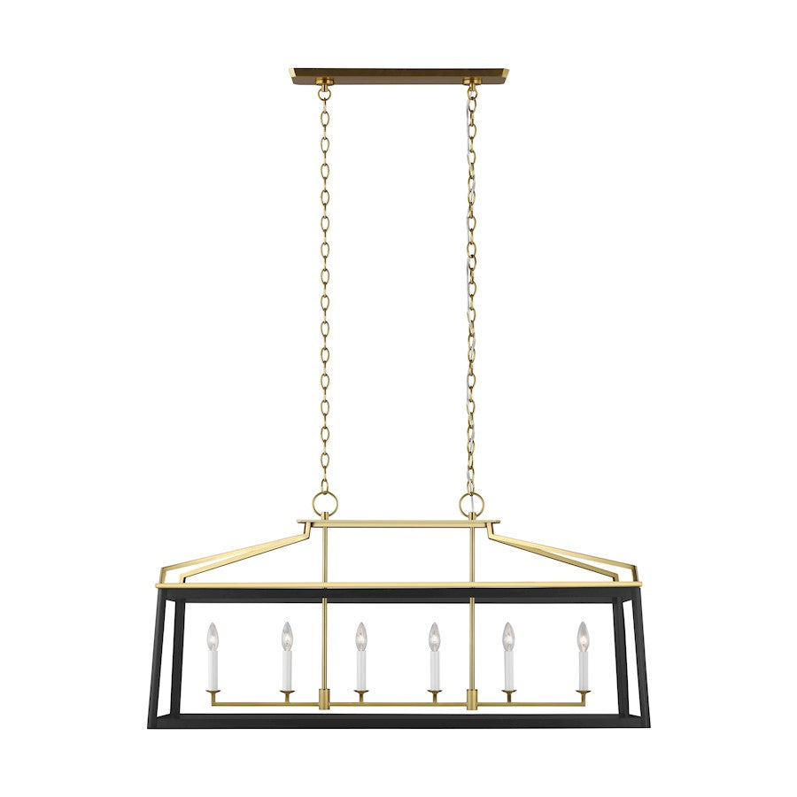 Visual Comfort Studio Carlow 6 Light Linear Lantern, Midnight - CC1586MBKBBS